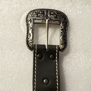 2007 LARIAT Limited Ed Buckle Original Master Western Black Leather Belt W/Snaps